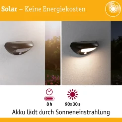 Paulmann LED-Solar-Außenwandlampe Sorova, Sensor, anthrazit