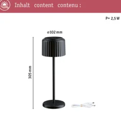Paulmann LED-Solar-Tischlampe Else, schwarz, IP44 dim