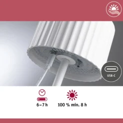 Paulmann LED-Solar-Tischlampe Else, weiß, IP44, dim
