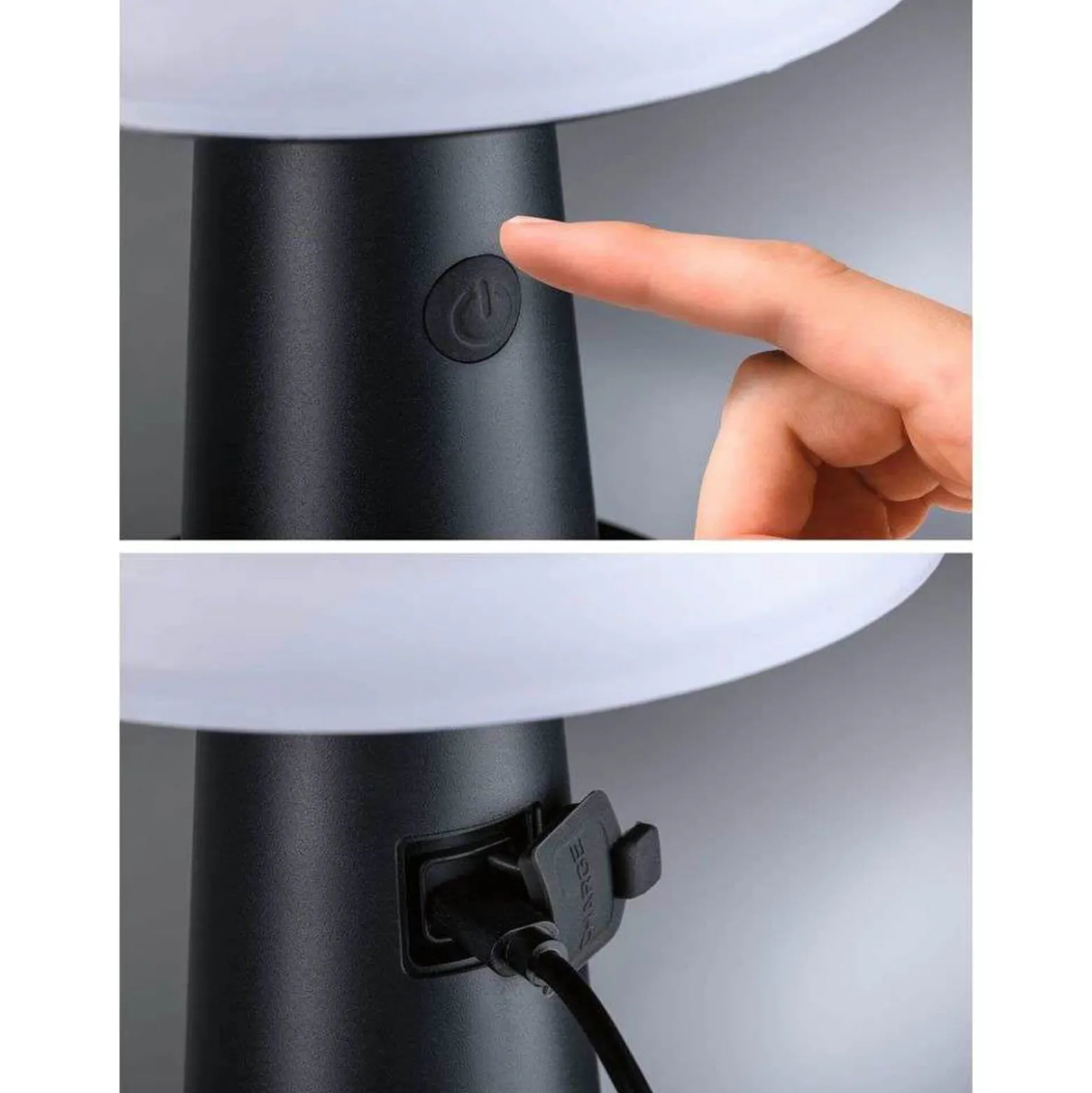 Paulmann LED-Solar-Tischlampe Ilanga, anthrazit, 30 cm, IP44