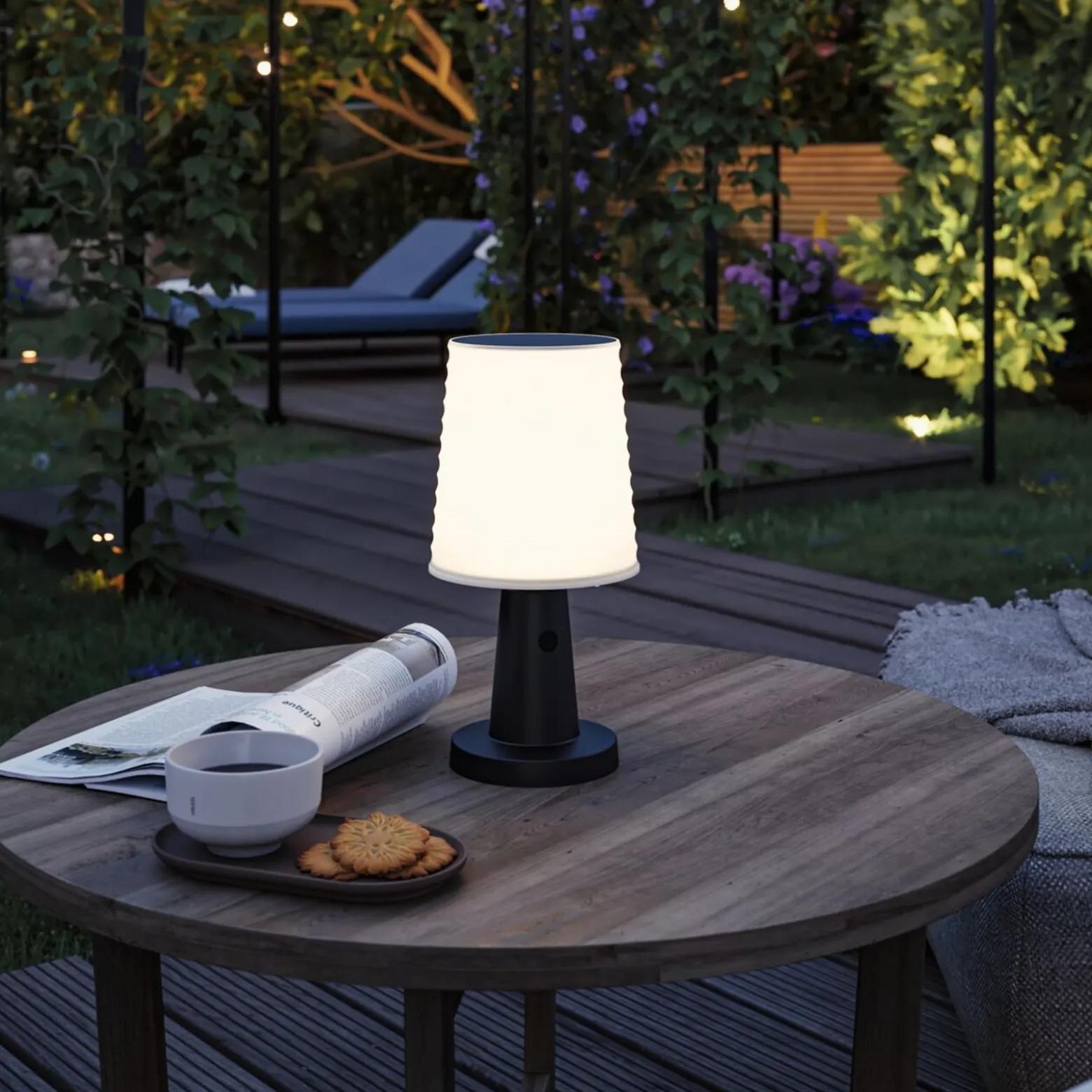 Paulmann LED-Solar-Tischlampe Ilanga, anthrazit, 30 cm, IP44