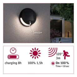 Paulmann LED-Solar-Wandlampe Helena mit Sensor