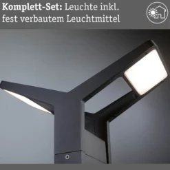 Paulmann LED-Wegeleuchte Juntea, anthrazit, Sensor, 2-fl.