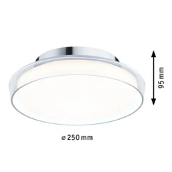 Paulmann Luena LED-Deckenleuchte, IP44, chrom, Ø 25 cm