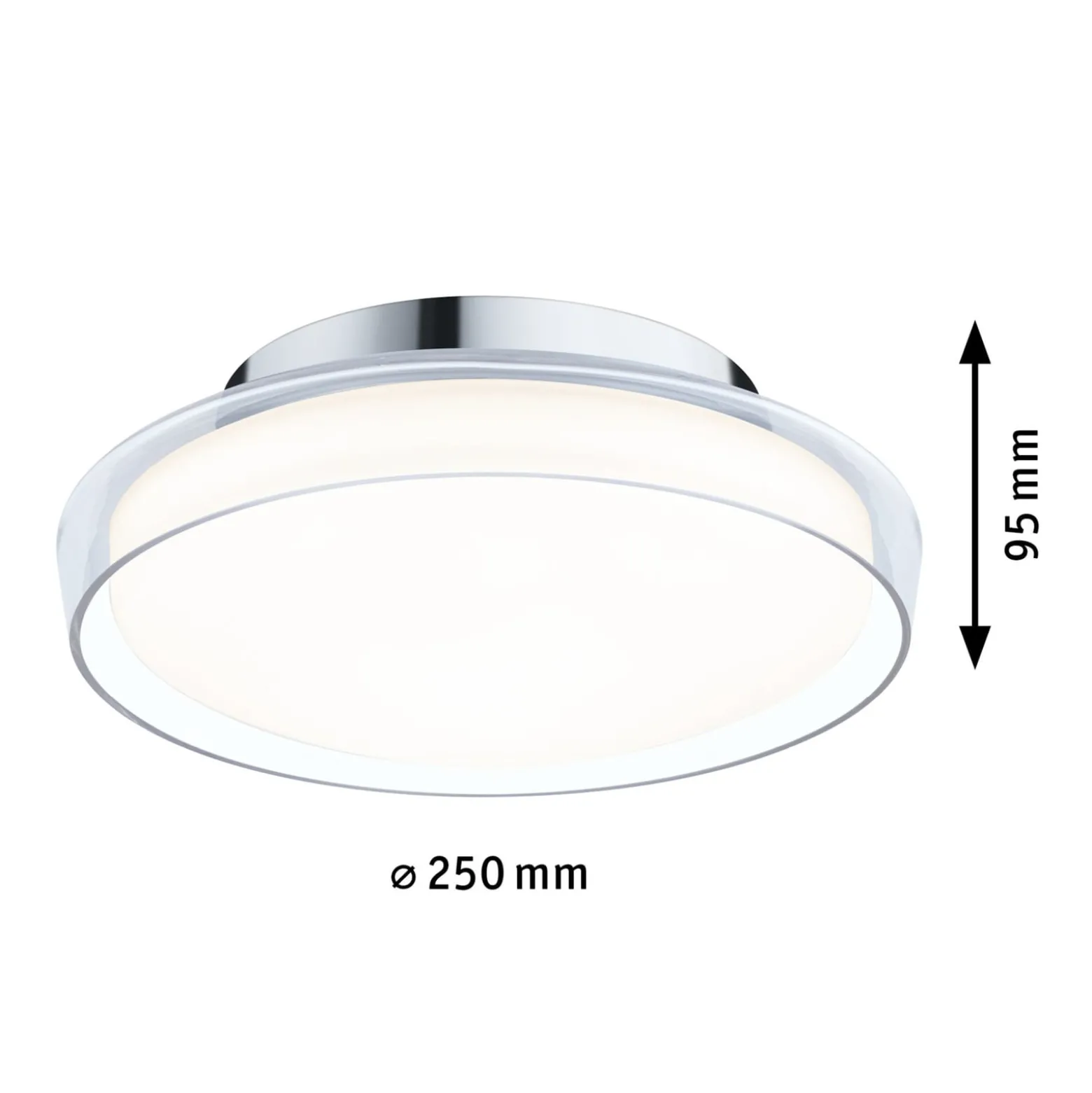 Paulmann Luena LED-Deckenleuchte, IP44, chrom, Ø 25 cm