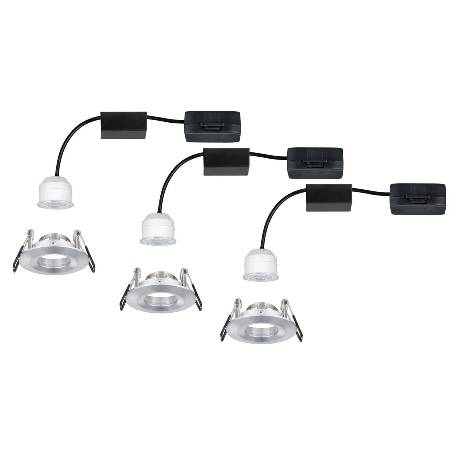 Paulmann Nova mini Einbauspot 3er-Set IP44 Alu