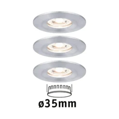 Paulmann Nova mini Einbauspot 3er-Set IP44 Alu