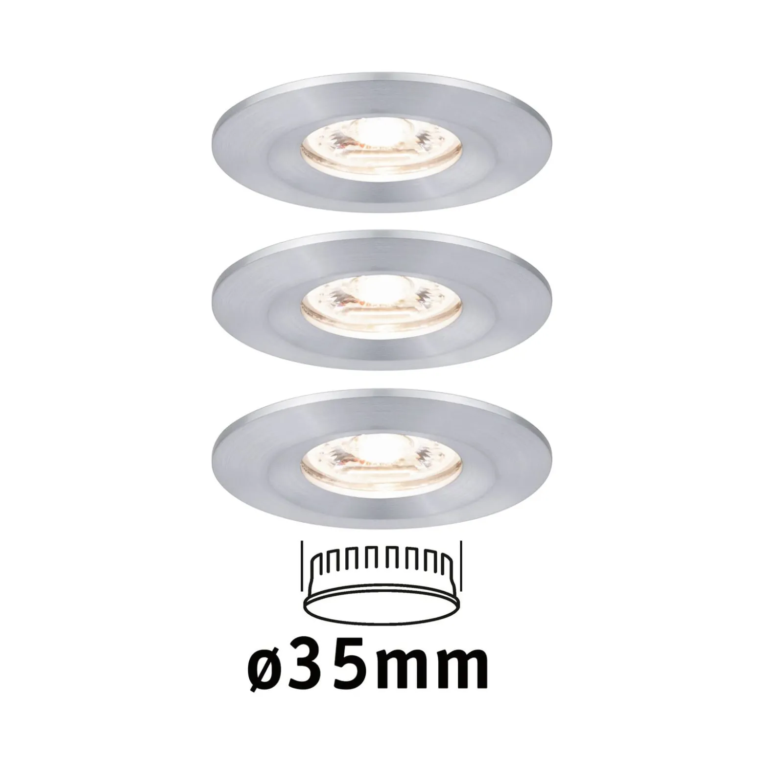 Paulmann Nova mini Einbauspot 3er-Set IP44 Alu