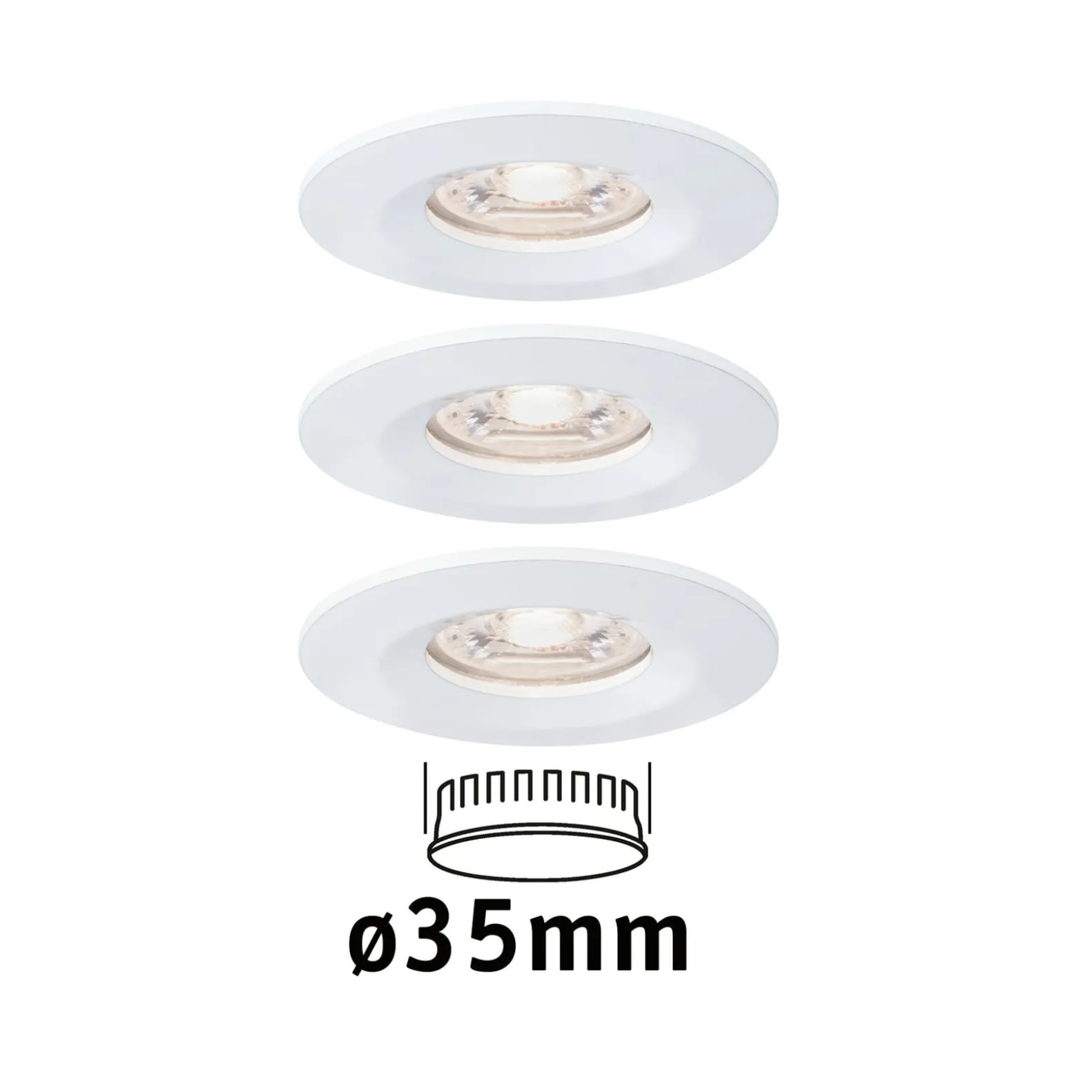 Paulmann Nova mini Einbauspot 3er-Set IP44 weiß