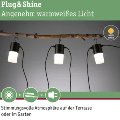 Paulmann Plug & Shine Außenlichterkette Tubs anthrazit 3xE14