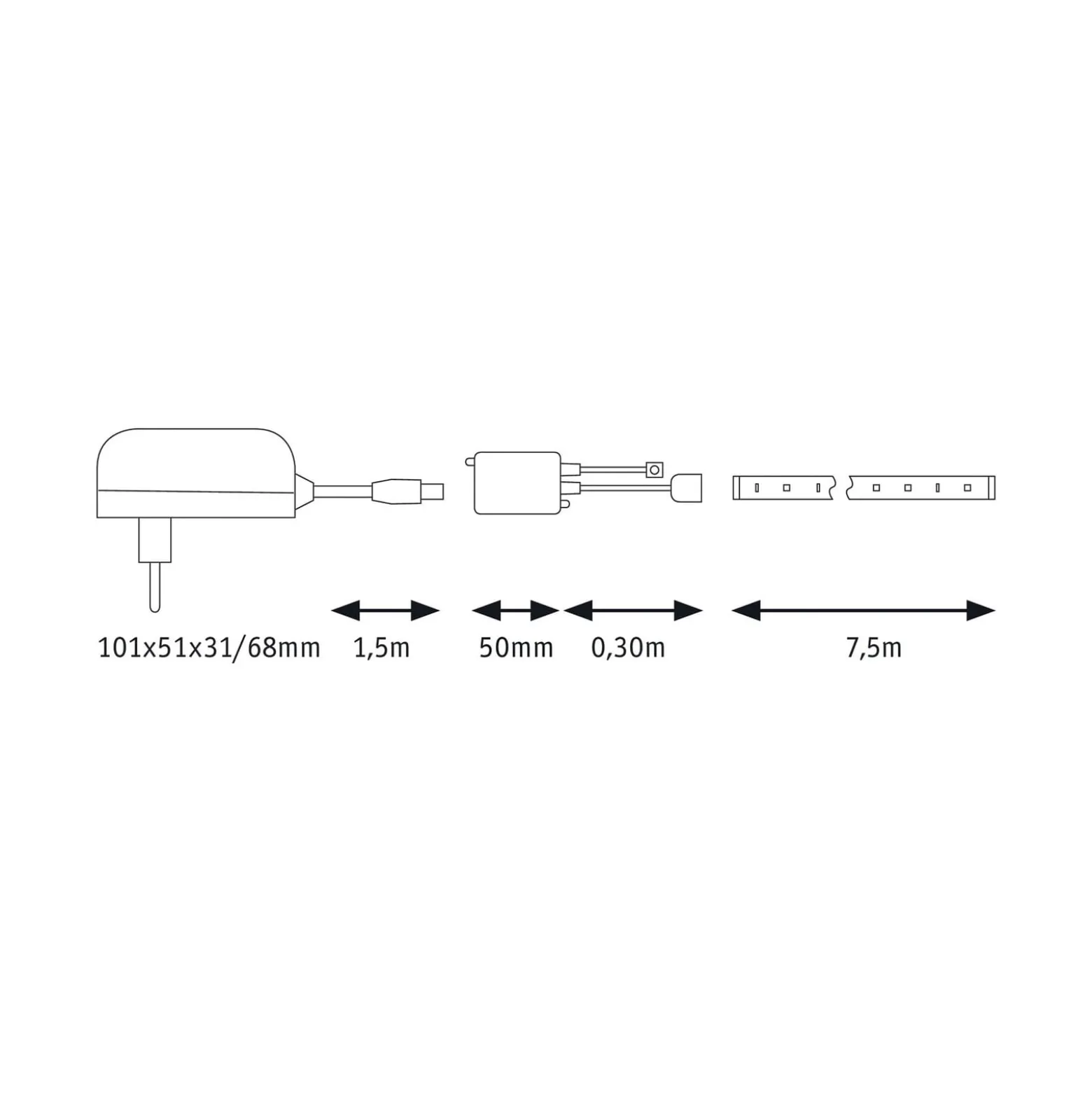 Paulmann SimpLED Strip Set, 26 W, RGB, 7,5 m