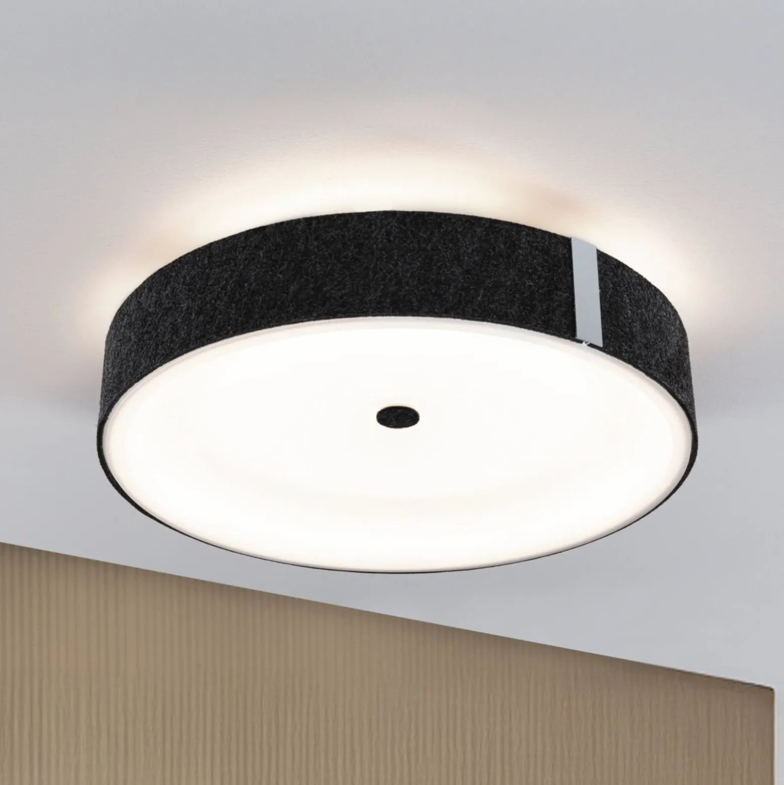 Paulmann Smart LED-Deckenlampe Malika anthrazit Ø 40 cm Filz