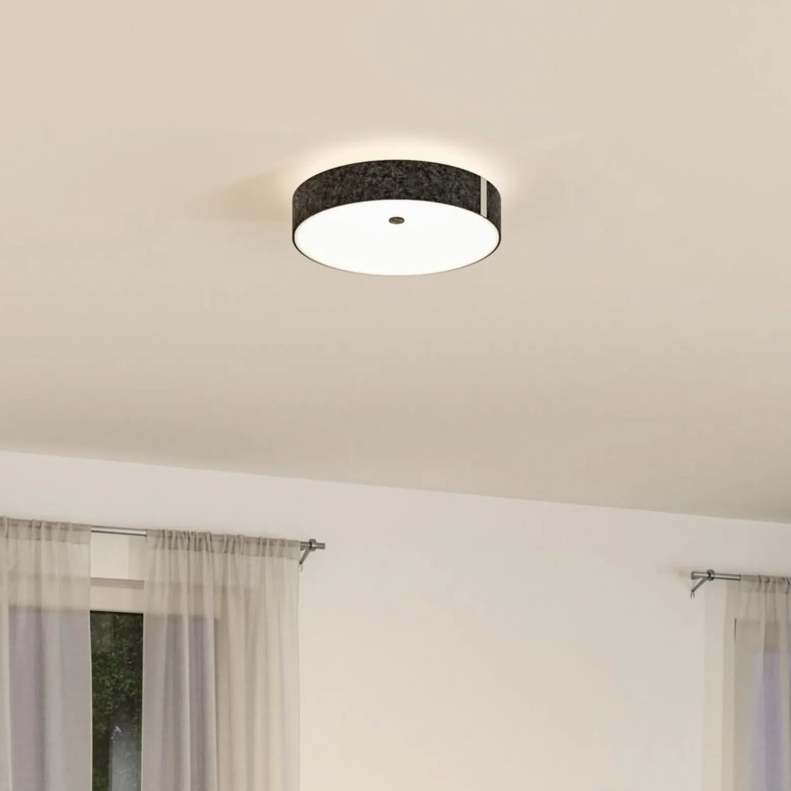 Paulmann Smart LED-Deckenlampe Malika anthrazit Ø 40 cm Filz