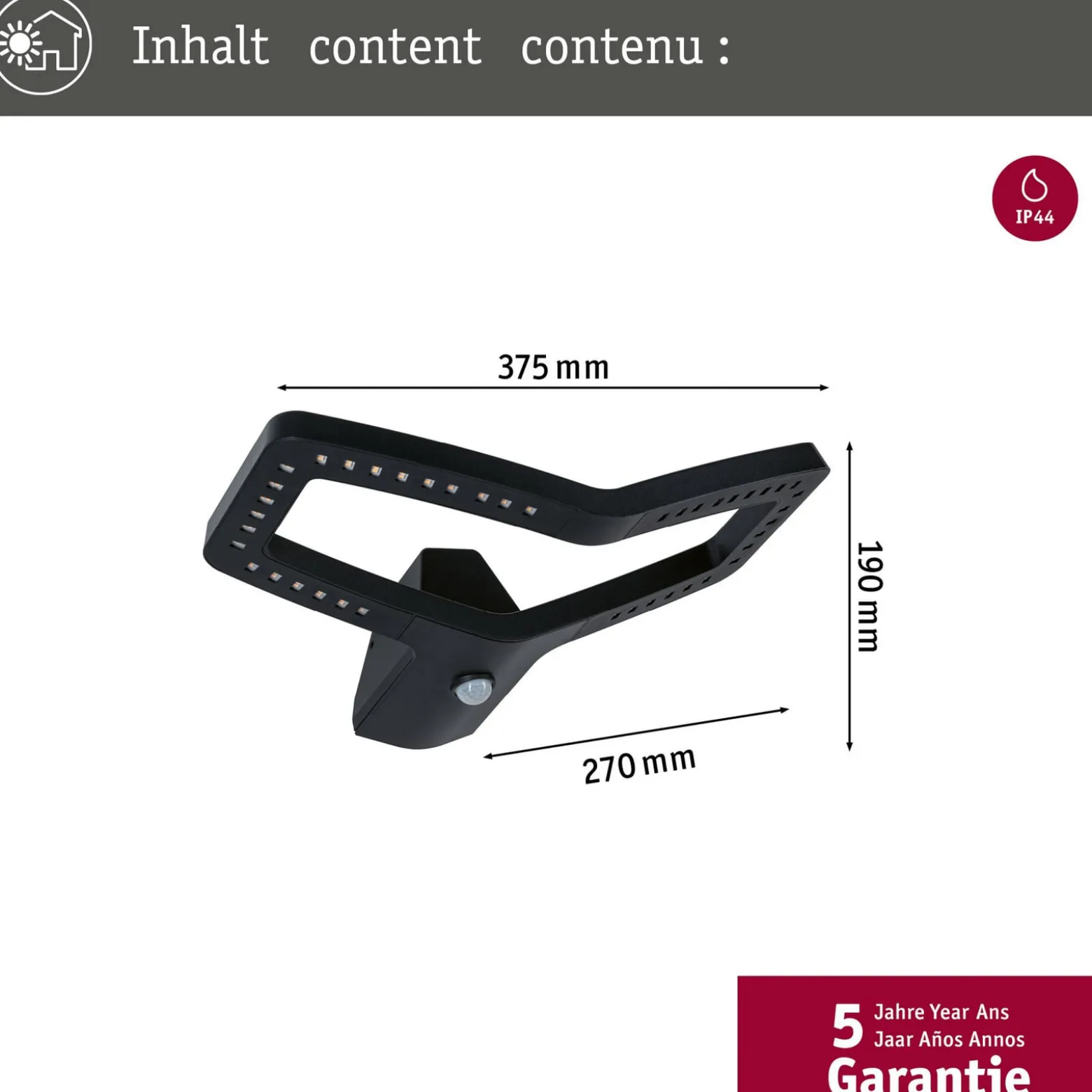 Paulmann Smart Sensor-Wandleuchte Alara, CCT, anthrazit IP44