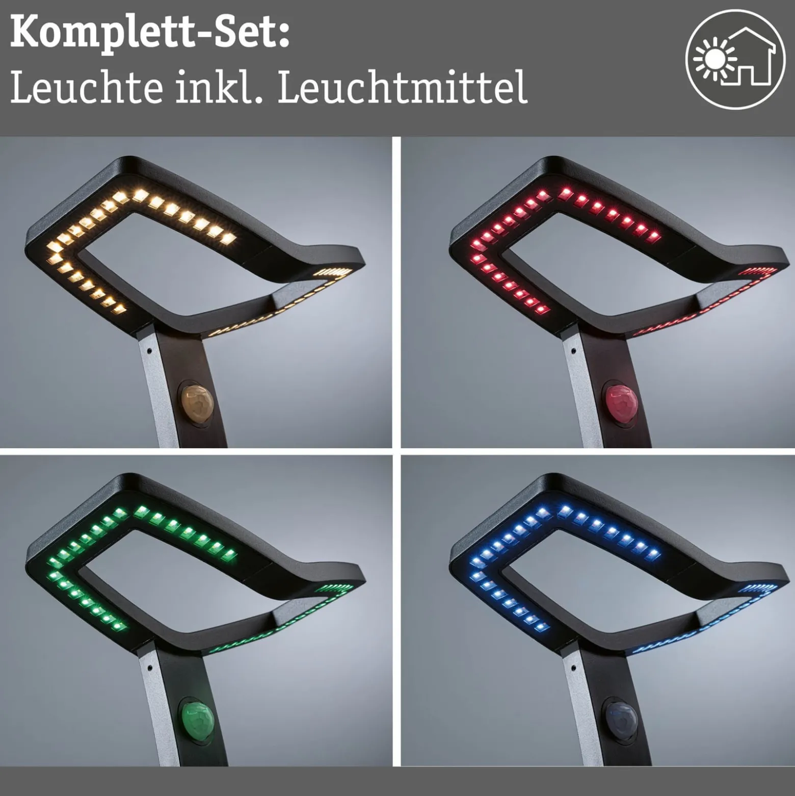 Paulmann Smart Sensor-Wegeleuchte Alara, RGBW anthrazit IP44