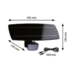 Paulmann Solar-Außenwandlampe Flotas, anthrazit, Sensor IP65