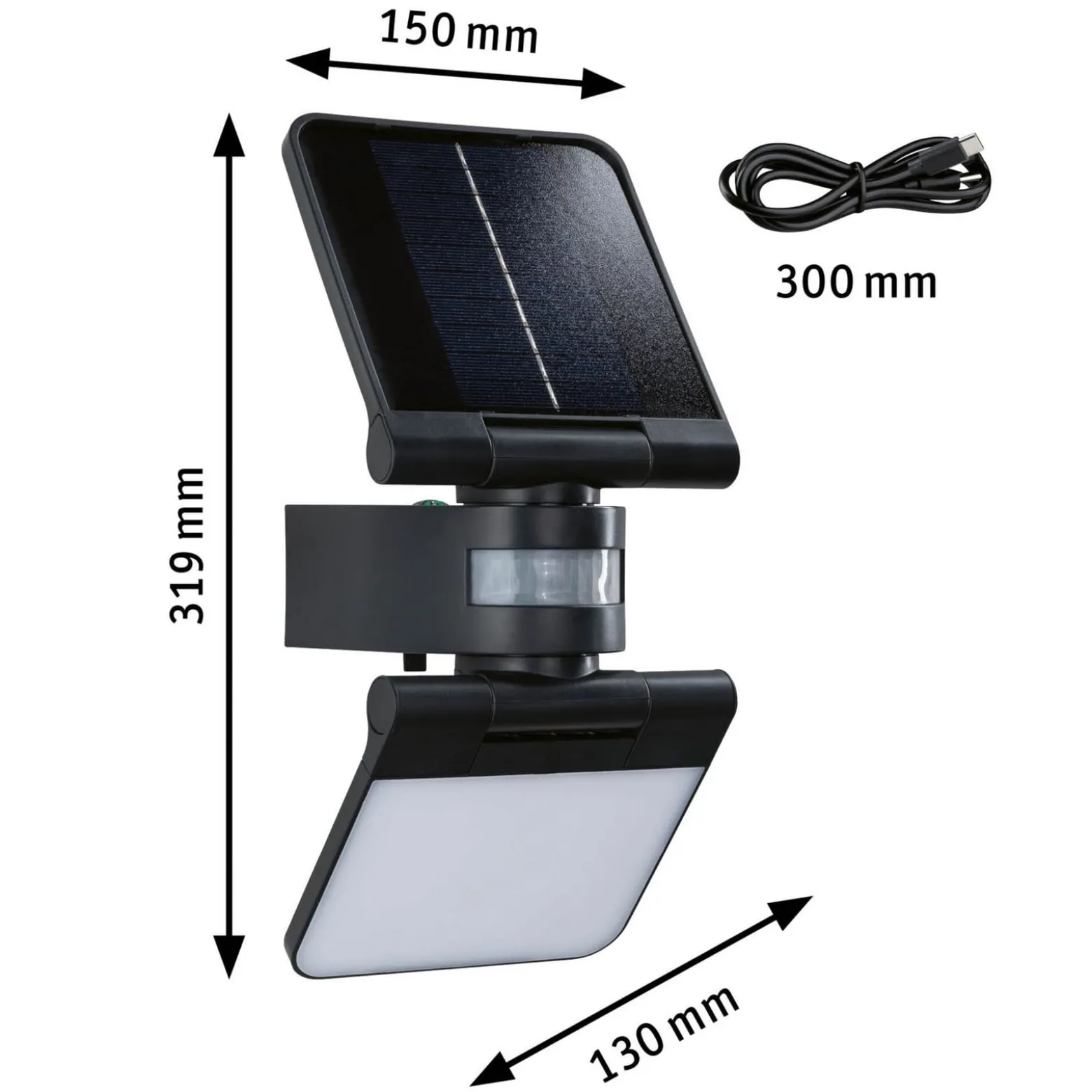 Paulmann Solar-Außenwandlampe Lesla, anthrazit, Sensor IP65