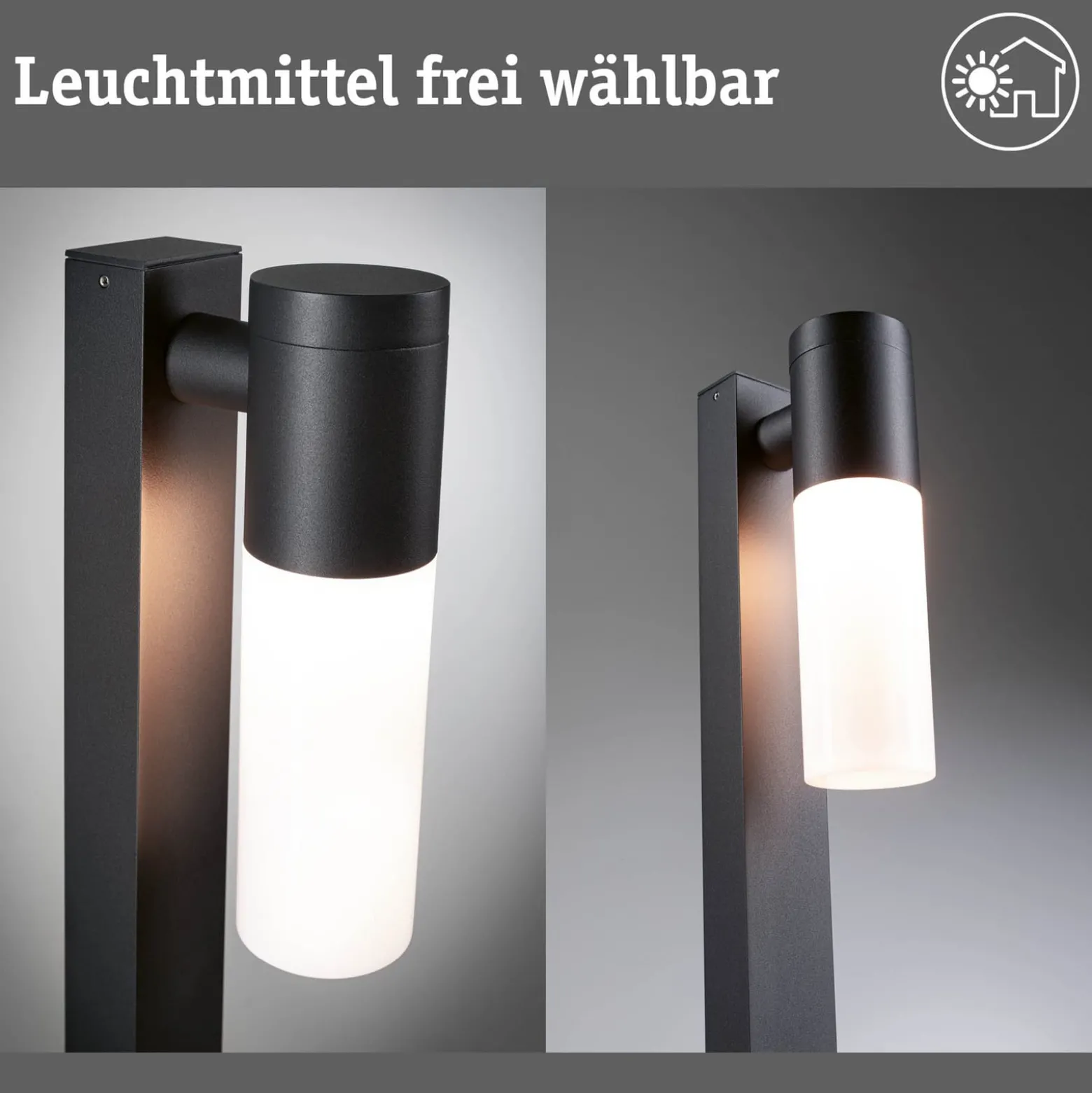 Paulmann Wegelampe Tralia, anthrazit Höhe 65 cm Alu IP44 E27