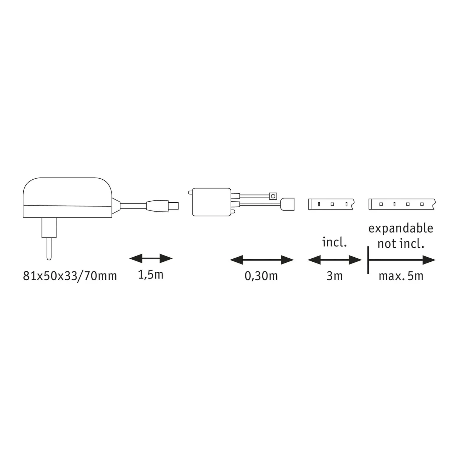 Paulmann YourLED ECO LED-Strip 3m RGB schwarz