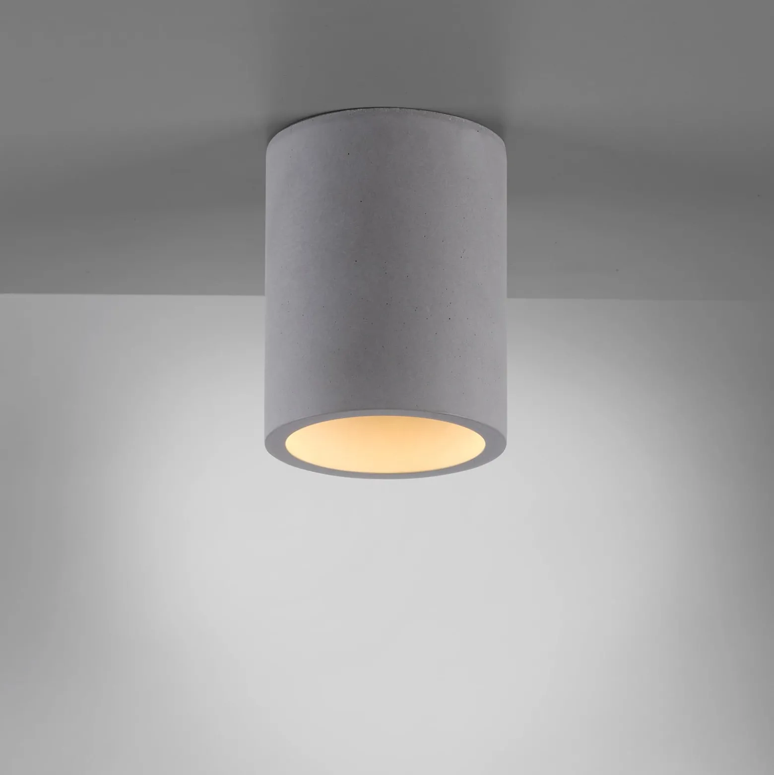 Paul Neuhaus Deckenlampe Eton, grau, Beton, Ø 11 cm, GU10