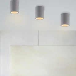 Paul Neuhaus Deckenlampe Eton, grau, Beton, Ø 11 cm, GU10