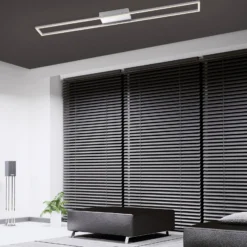 Paul Neuhaus LED-Deckenlampe Inigo, stahlfarben, 110 cm lang