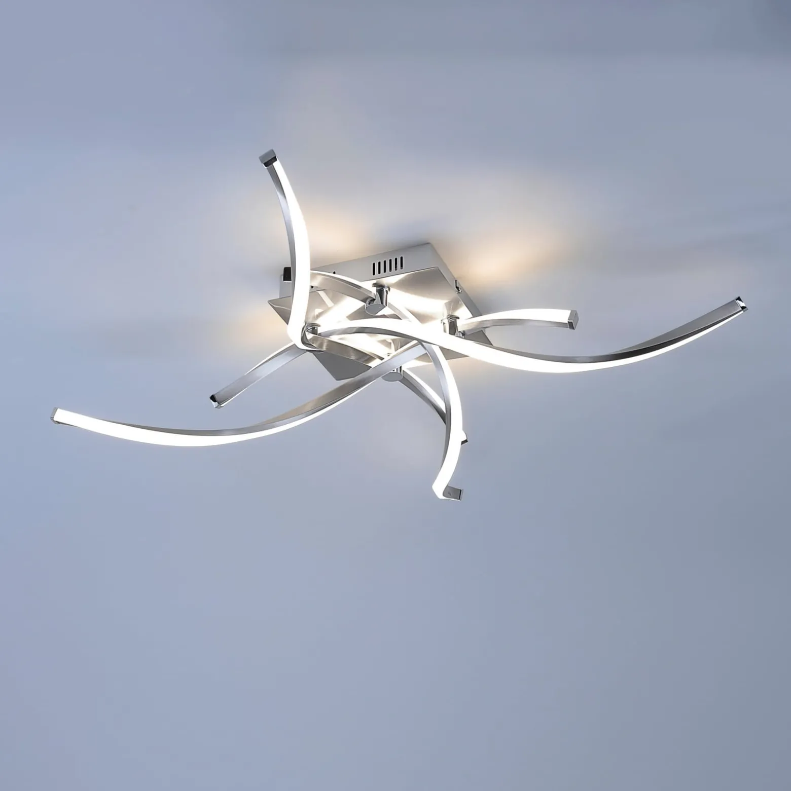 Paul Neuhaus LED-Deckenlampe Polina, 4-flg., silber, dimmbar