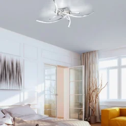 Paul Neuhaus LED-Deckenlampe Polina, 4-flg., silber, dimmbar