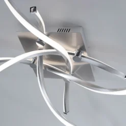 Paul Neuhaus LED-Deckenlampe Polina, 4-flg., silber, dimmbar