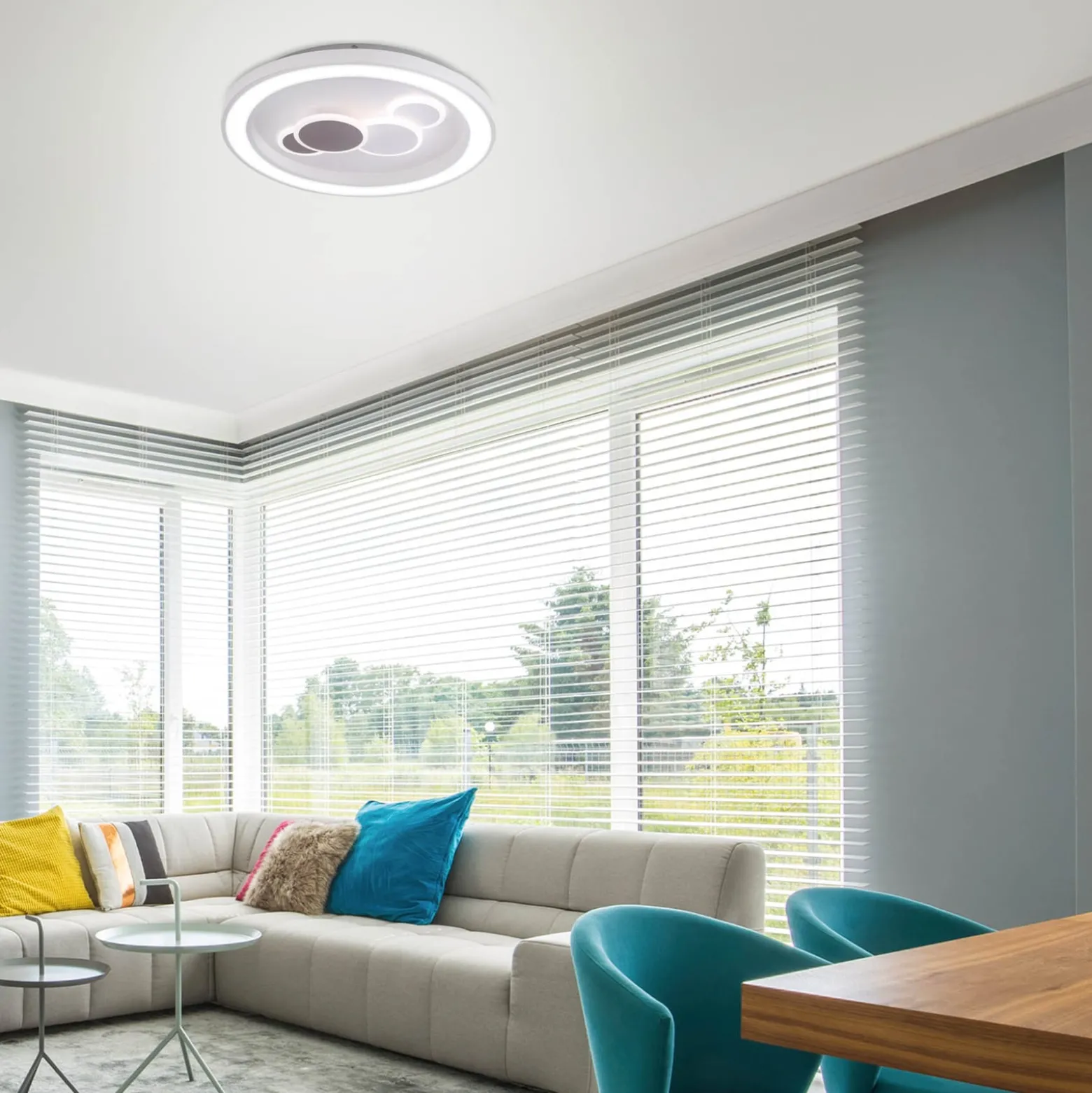 Paul Neuhaus LED-Deckenleuchte Eliza, weiß, Metall, Ø 60 cm
