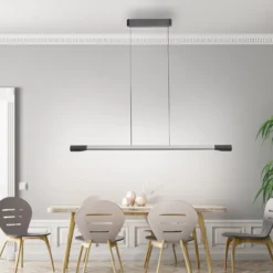 Paul Neuhaus LED-Hängelampe Hoop, alufarben, 128 cm, dimmbar