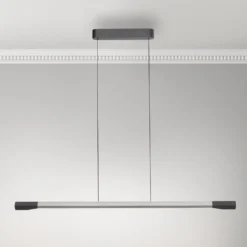 Paul Neuhaus LED-Hängelampe Hoop, alufarben, 128 cm, dimmbar