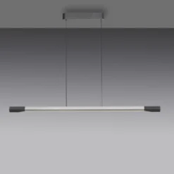 Paul Neuhaus LED-Hängelampe Hoop, alufarben, 128 cm, dimmbar