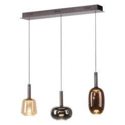 Paul Neuhaus, LED-Hängelampe Irides, Länge 90 cm, bunt, Glas