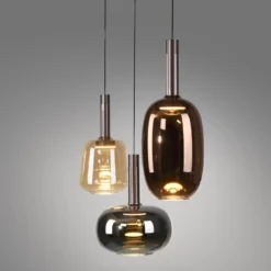 Paul Neuhaus, LED-Hängelampe Irides, Länge 90 cm, bunt, Glas
