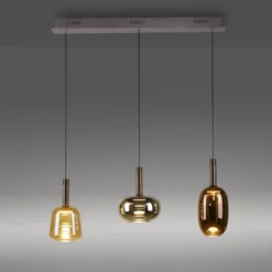 Paul Neuhaus, LED-Hängelampe Irides, Länge 90 cm, bunt, Glas