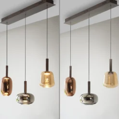 Paul Neuhaus, LED-Hängelampe Irides, Länge 90 cm, bunt, Glas