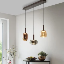 Paul Neuhaus, LED-Hängelampe Irides, Länge 90 cm, bunt, Glas