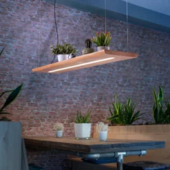 Paul Neuhaus LED-Hängelampe Palma, Holz, CCT, dimmbar, 100cm
