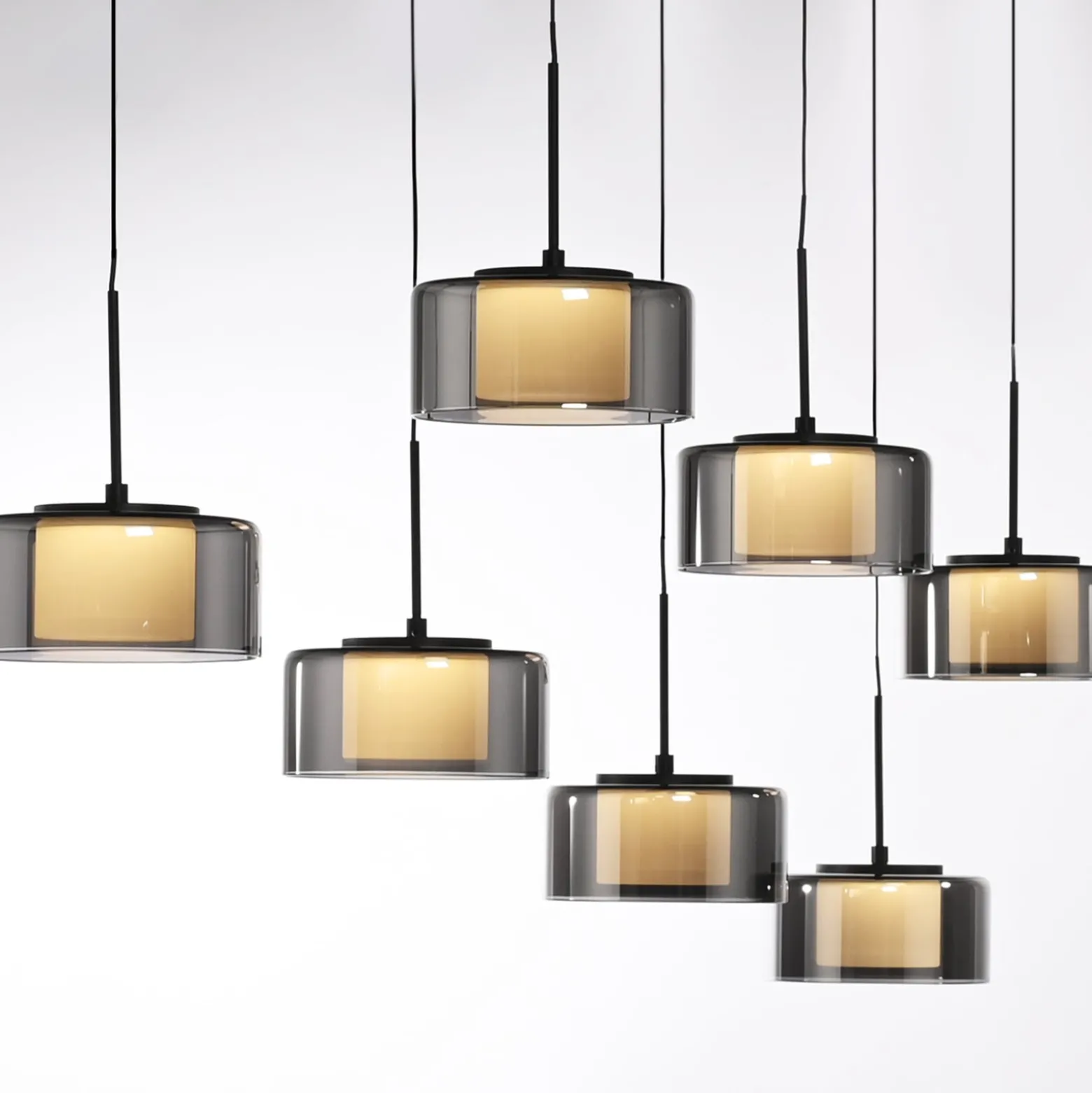 Paul Neuhaus LED-Hängelampe Rika, 135 cm, Glas, dimmbar