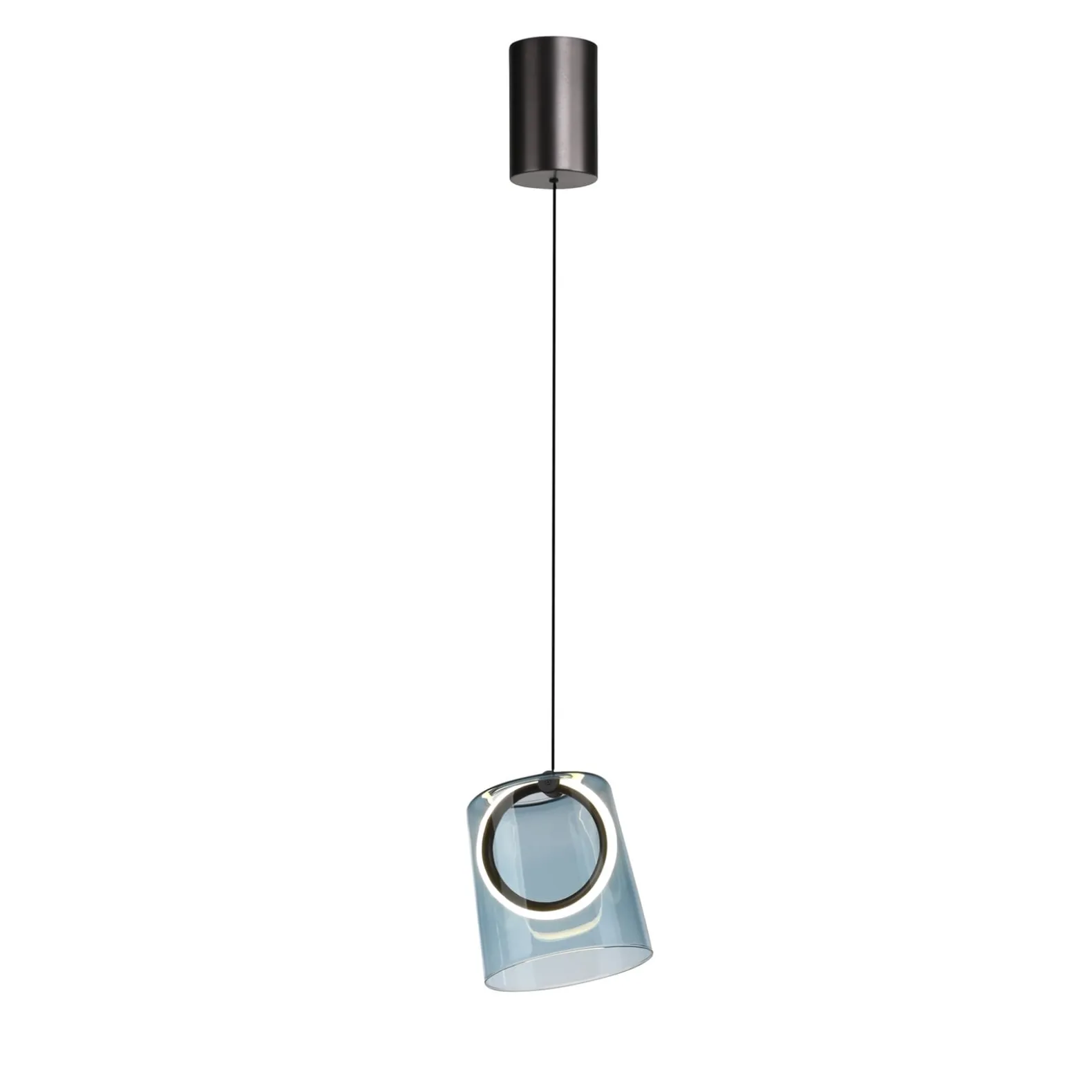 Paul Neuhaus LED-Pendellampe Zula, blau, Ø 15 cm, Glas