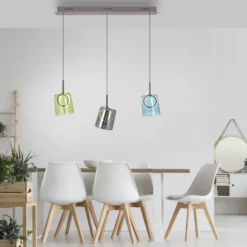 Paul Neuhaus LED-Pendellampe Zula, Länge 87 cm, bunt, 3-flg.