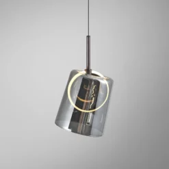 Paul Neuhaus LED-Pendellampe Zula, rauchgrau, Ø 15 cm, Glas