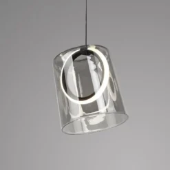 Paul Neuhaus LED-Pendellampe Zula, rauchgrau, Ø 15 cm, Glas