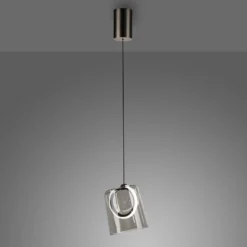 Paul Neuhaus LED-Pendellampe Zula, rauchgrau, Ø 15 cm, Glas