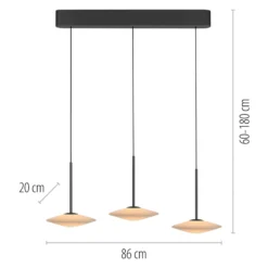 Paul Neuhaus LED-Pendelleuchte Elipsa, 3-flg., weiß/schwarz