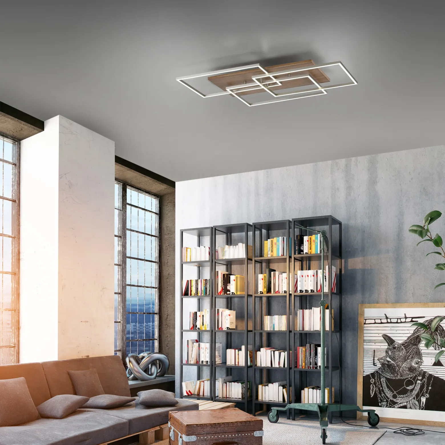 Paul Neuhaus Palma LED-Deckenlampe CCT Rahmen