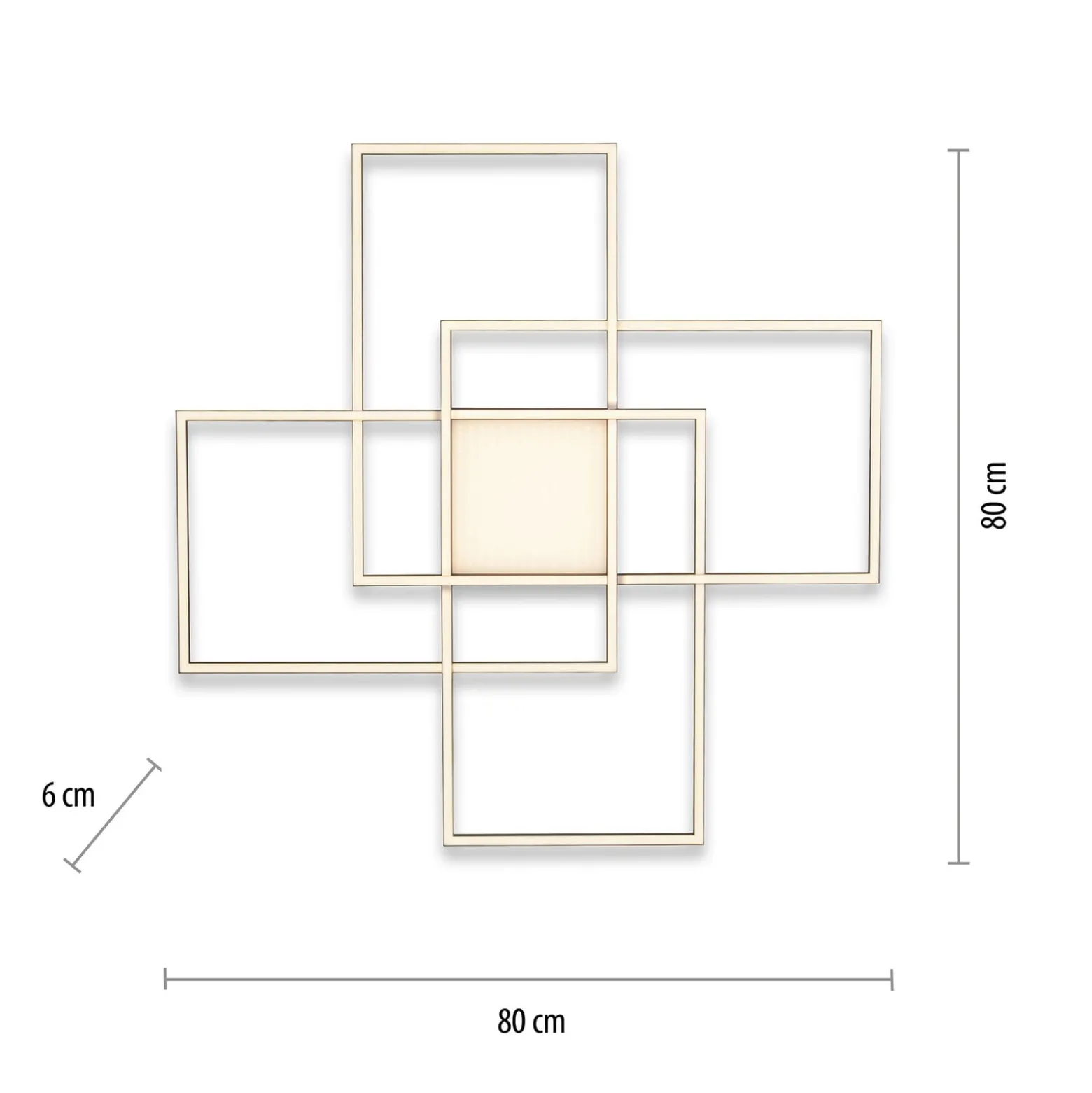 Paul Neuhaus Q-ASMIN LED-Deckenleuchte, 80 x 80 cm