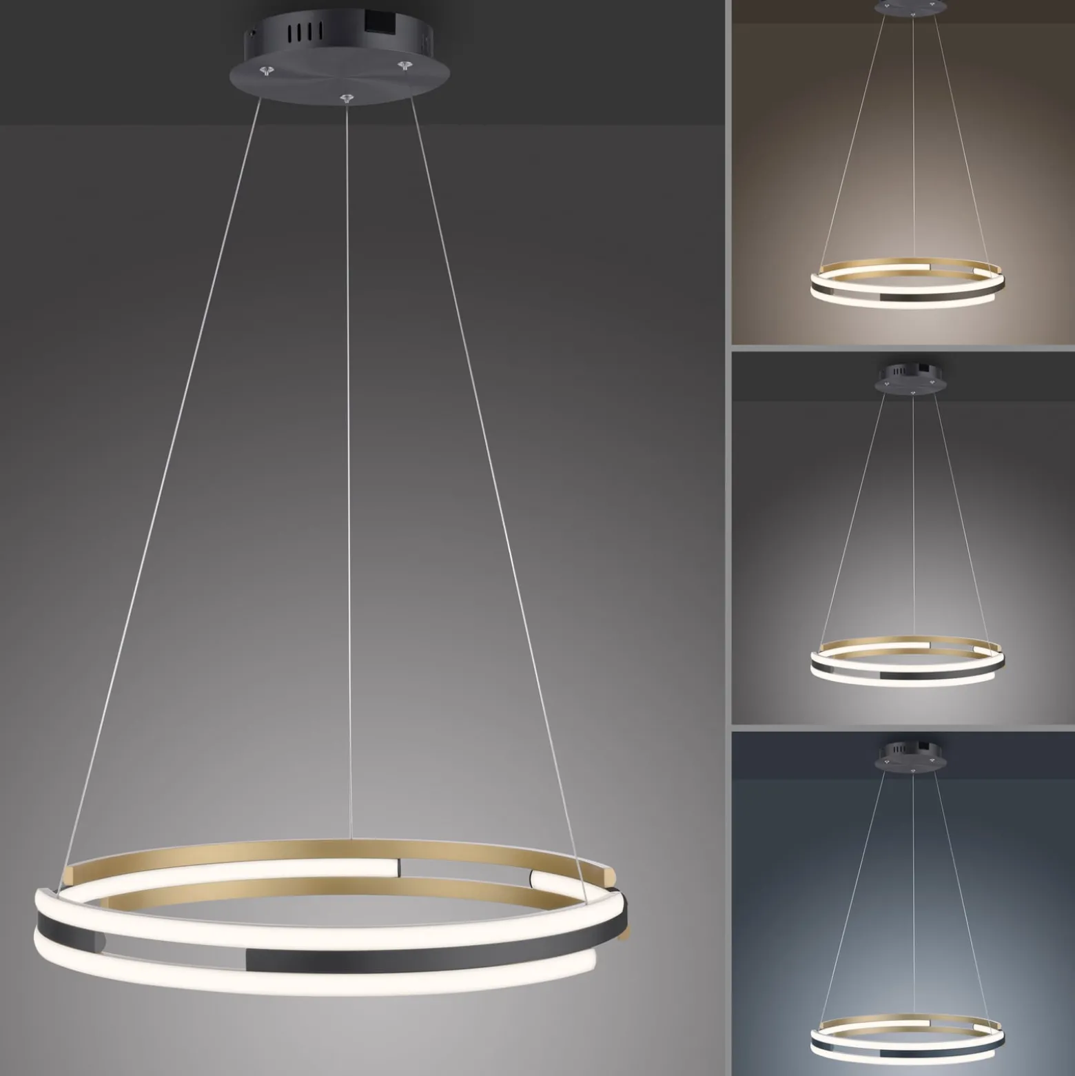Paul Neuhaus Q-Beluga LED-Hängeleuchte, messing