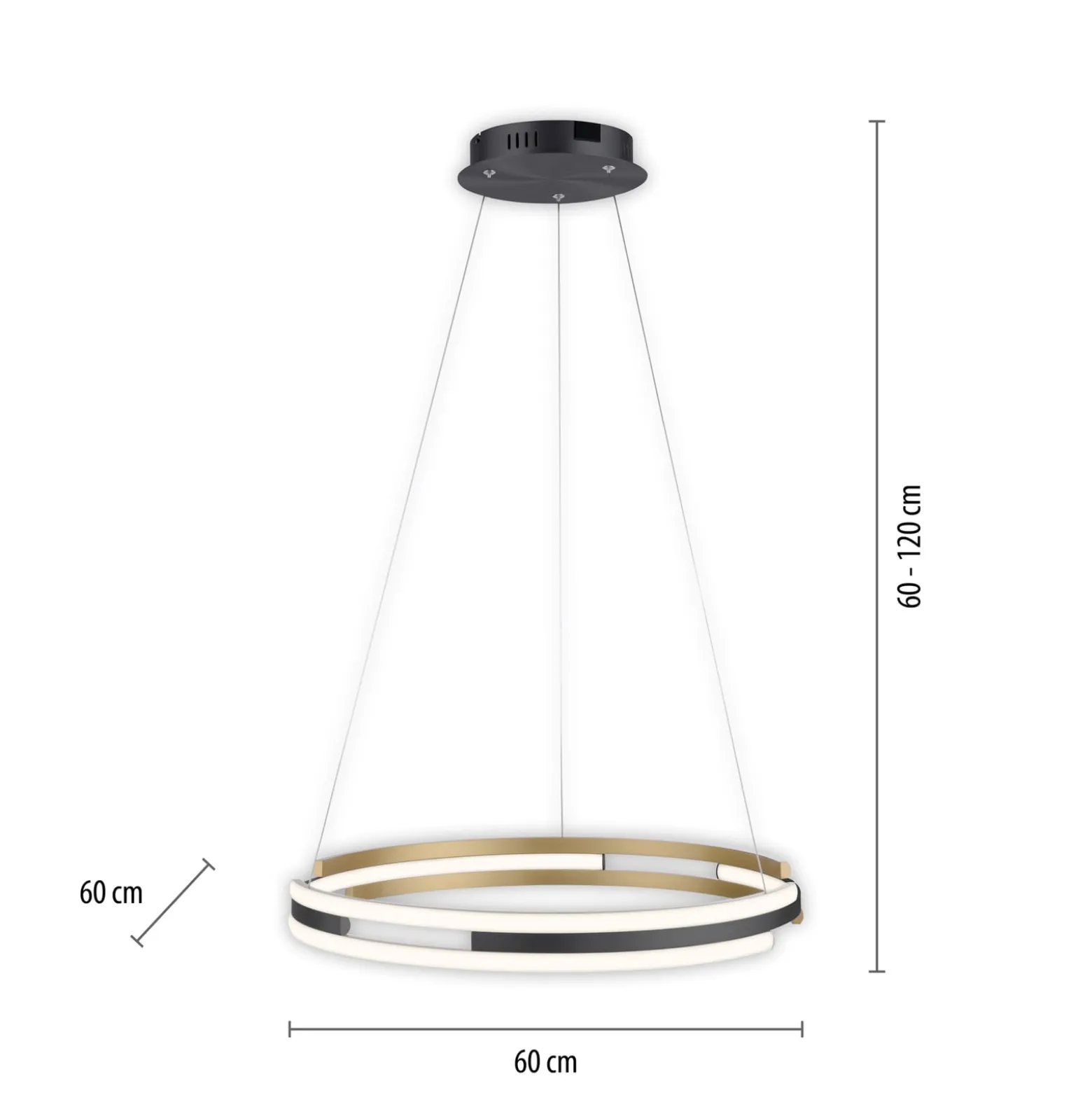 Paul Neuhaus Q-Beluga LED-Hängeleuchte, messing